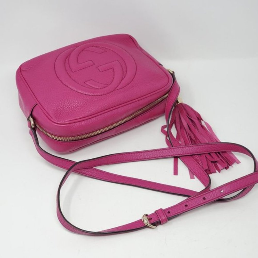 Auth Gucci Disco Camera Fuchsia Crossbody Bag - Picture 3 of 16